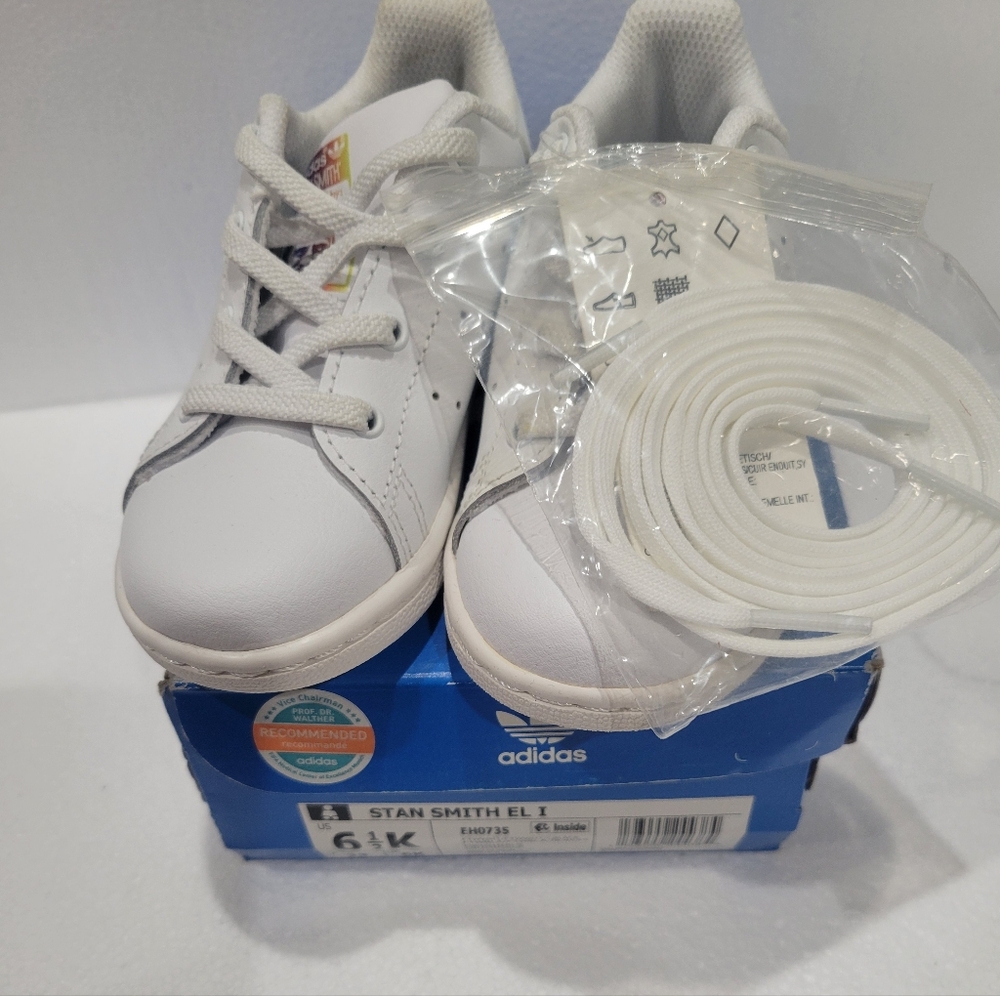 Adidas Stan Smith ELI toddler 6.5 Cloud White / Rainbow Edition